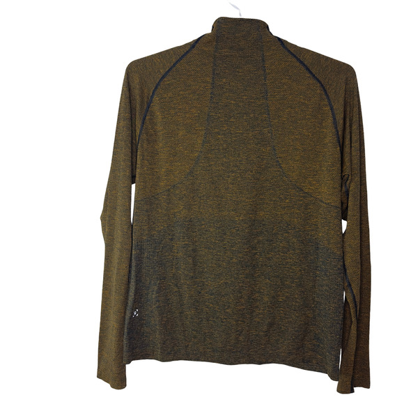 Lululemon Metal Vent Tech Half Zip Mens Large Fools Gold Seamless Running EUC - Picture 2 of 6